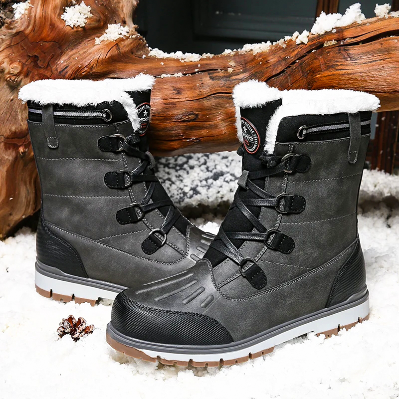 Yeti men's insulated waterproof snow boots with wool lining, high-traction sole, weather-resistant leather