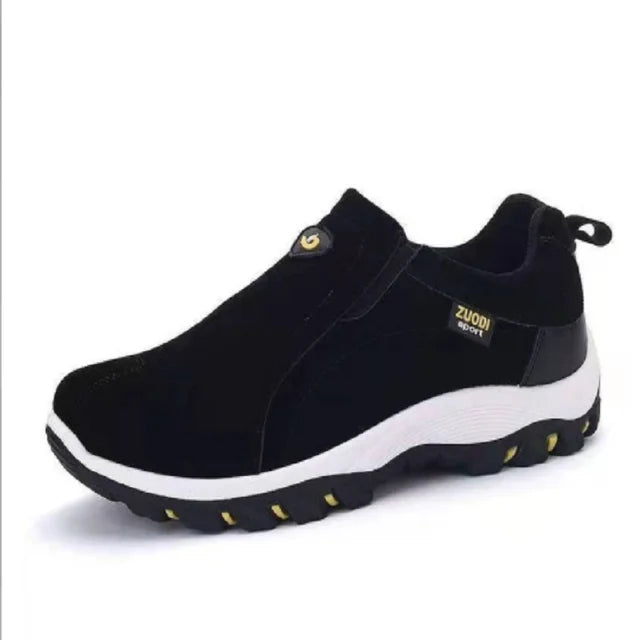 Men's gray slip-on trail shoes lightweight cushioned sole with traction for everyday walking