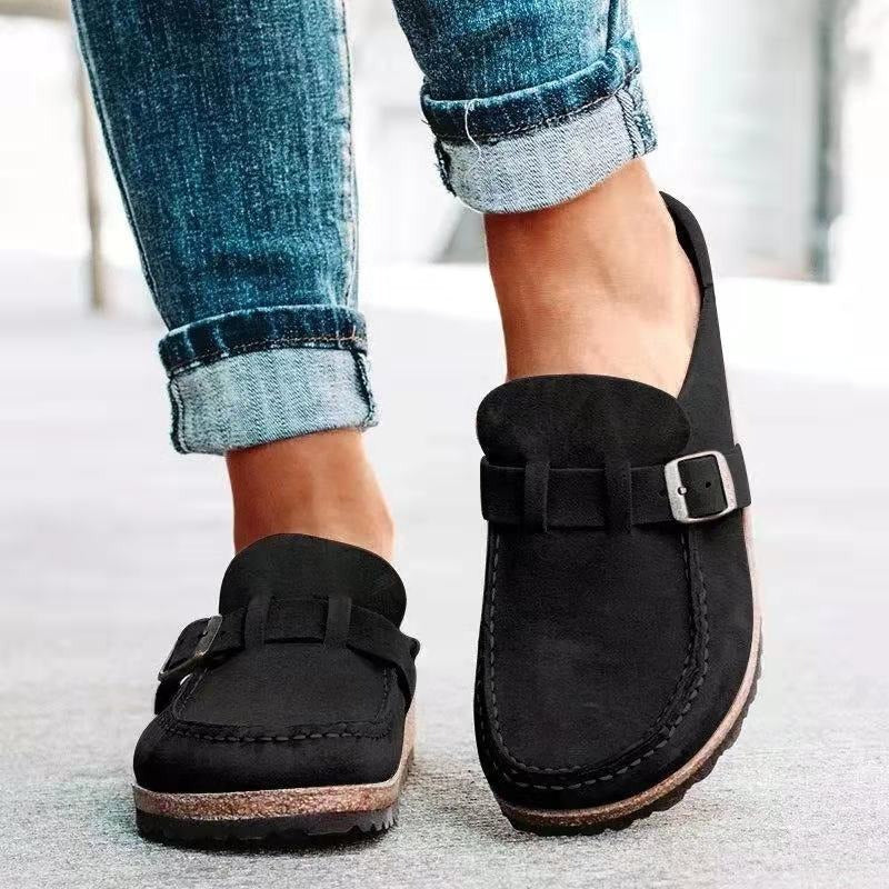 JUNE beige suede moccasins with built-in arch support and flexible sole for all-day