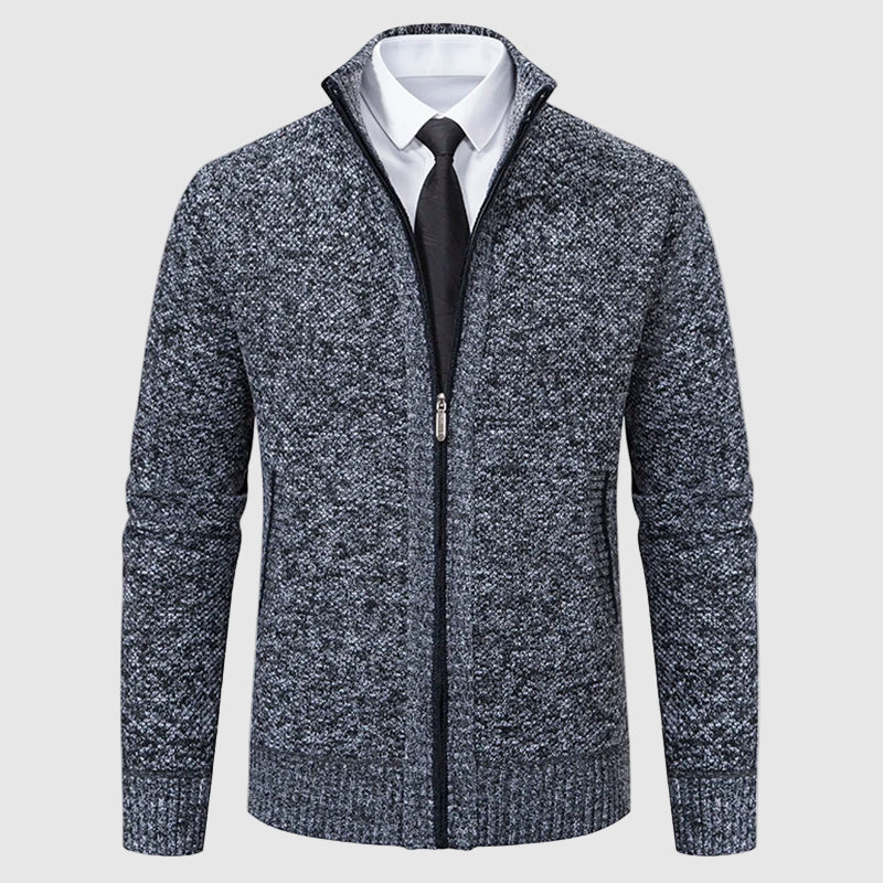 Blackwell dark knit overcoat Lorenzo Vitali slim professional silhouette with FlexiLock poly-blend fabric