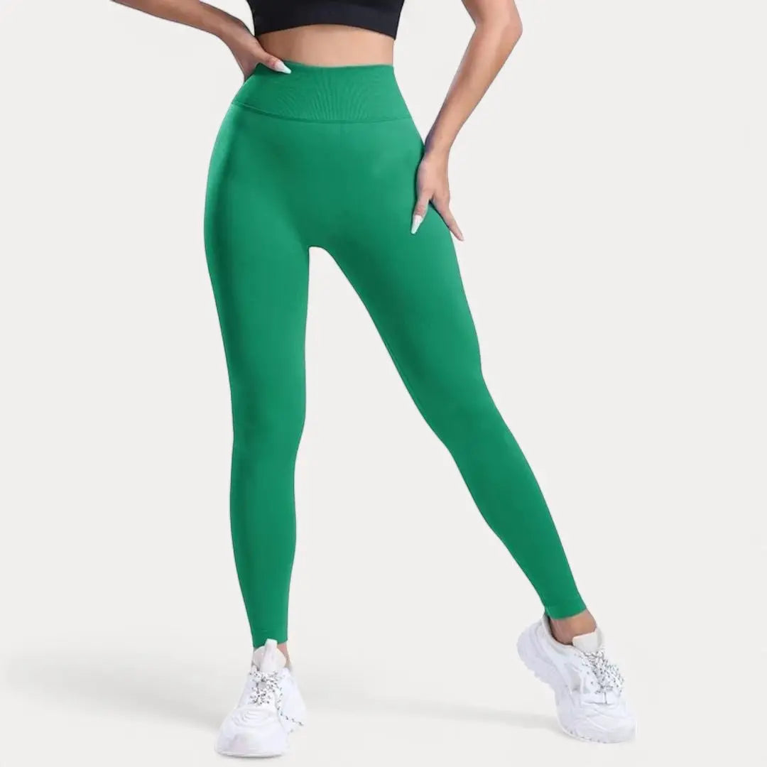 Women's black sculpt seamless leggings high waist slim fit with flattering V-back curve-enhancing design