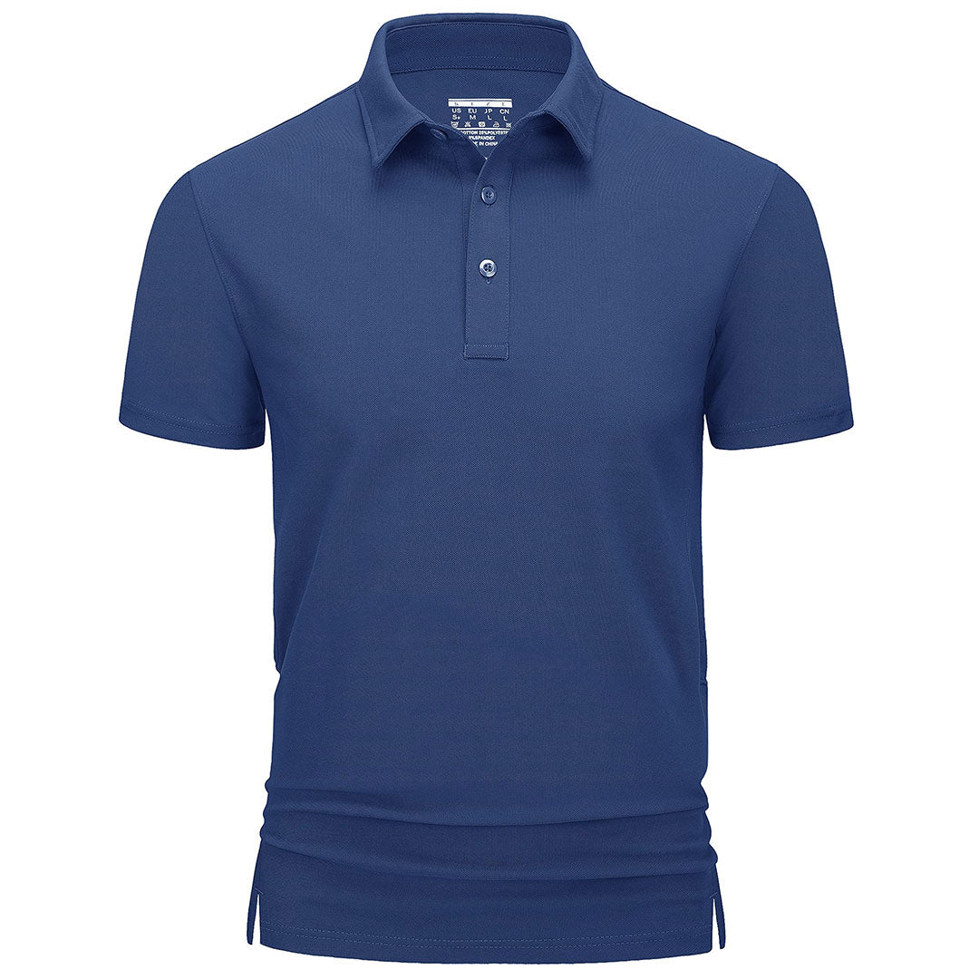Men's quick-dry golf polo shirt breathable cotton blend with collar for active outdoor sports