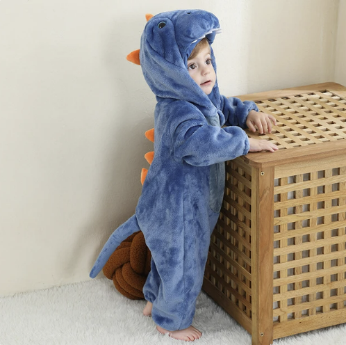 Soft breathable hooded baby onesie romper with adorable animal hood design for toddlers