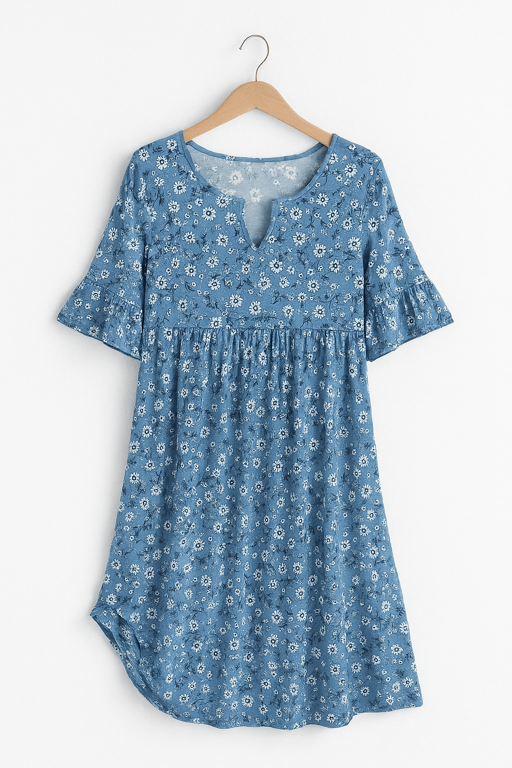 Women's floral dress flowing silhouette elegant pattern pastel tones for sunny days and festive occasions