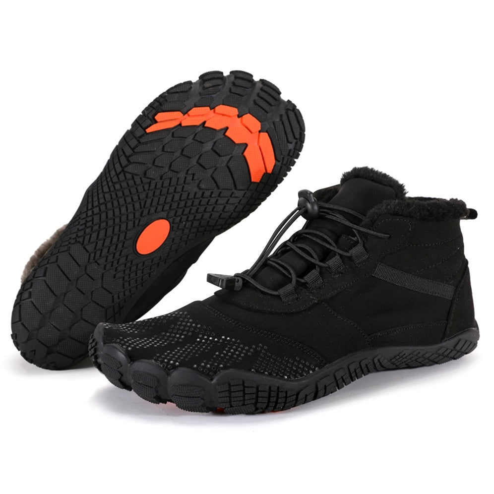 Tundra Pro high-top barefoot shoes, wide toe box, zero-drop fleece-lined winter hiking footwear