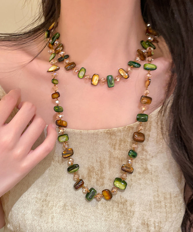 Collier de perles graduées en alliage de coquillages arc-en-ciel de Bohême - Urbann-Vibe