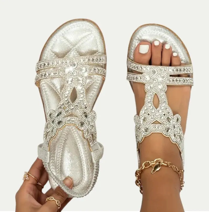 Women's bohemian summer sandals soft faux leather lightweight breathable all-day comfort support