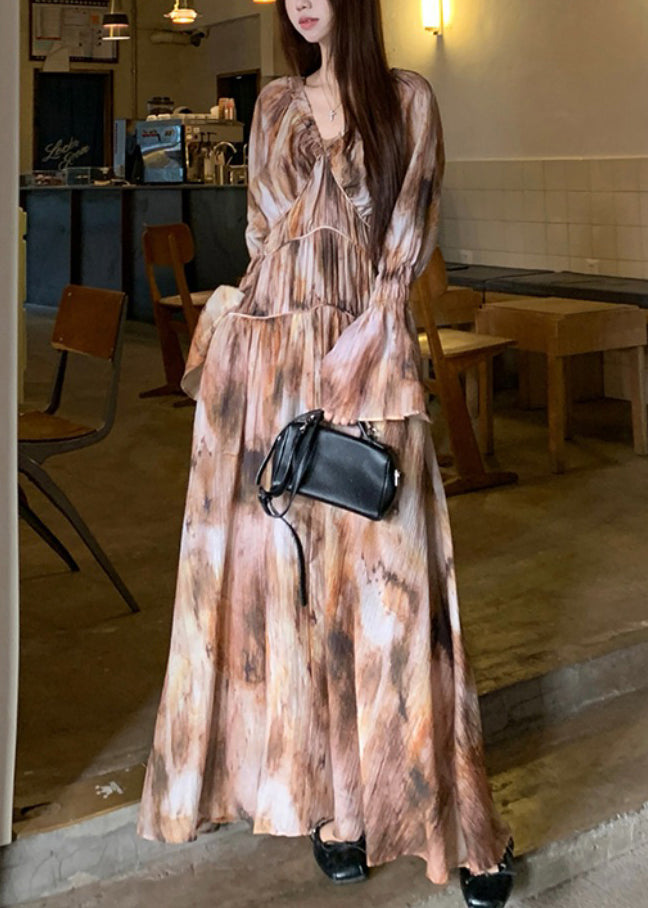 Ensemble deux pièces bohème tie-dye longue robe et robe à bretelles spaghetti, printemps - Urbann-Vibe