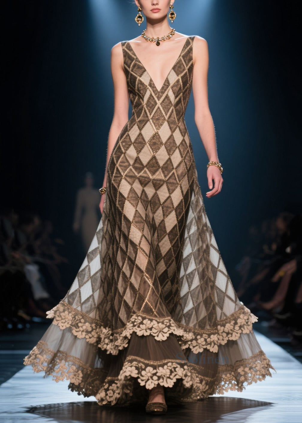 Urbann-Vibe Boho Silk Chiffon Evening Dress For Summer With Flowing Si