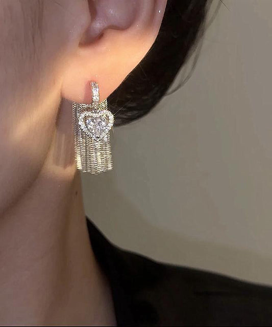 Boucles d'oreilles pendantes bohèmes en alliage de cuivre et zircon avec pompons - Urbann-Vibe