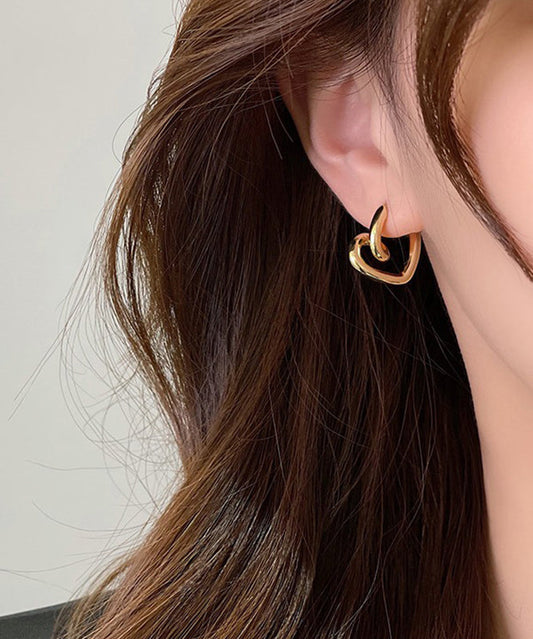 Boucles d'oreilles créoles Boho Love en alliage d'or - Urbann-Vibe