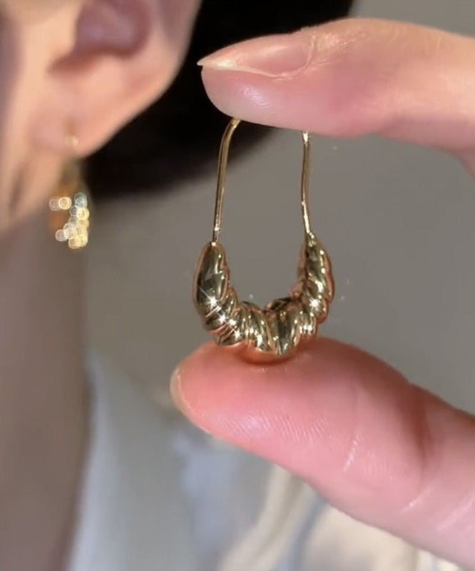 Boucles d'oreilles créoles Boho en forme de croissant avec surdorure en cuivre doré - Urbann-Vibe
