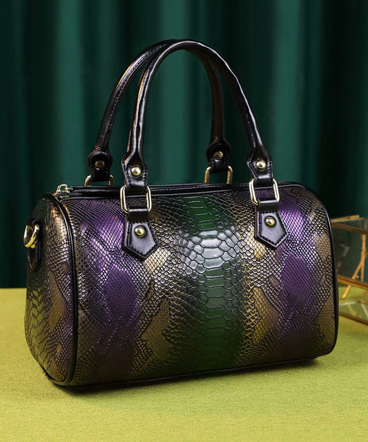 Sac fourre-tout Boho en cuir de veau durable gaufré violet - Urbann-Vibe