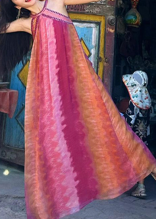 Robes de vacances bohèmes tie-dye sans manches - Urbann-Vibe