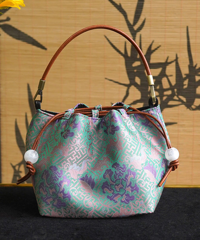 Sac seau en soie à cordon de serrage et imprimé bohème polyvalent - Urbann-Vibe
