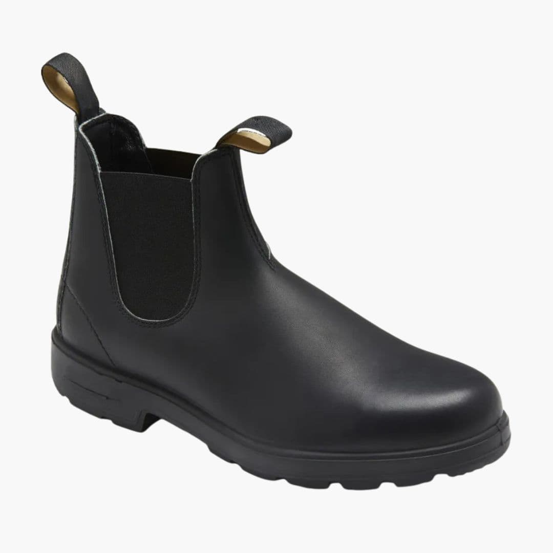 Men's black slip-on Chelsea boots with elastic side panels and durable outsole for refined style