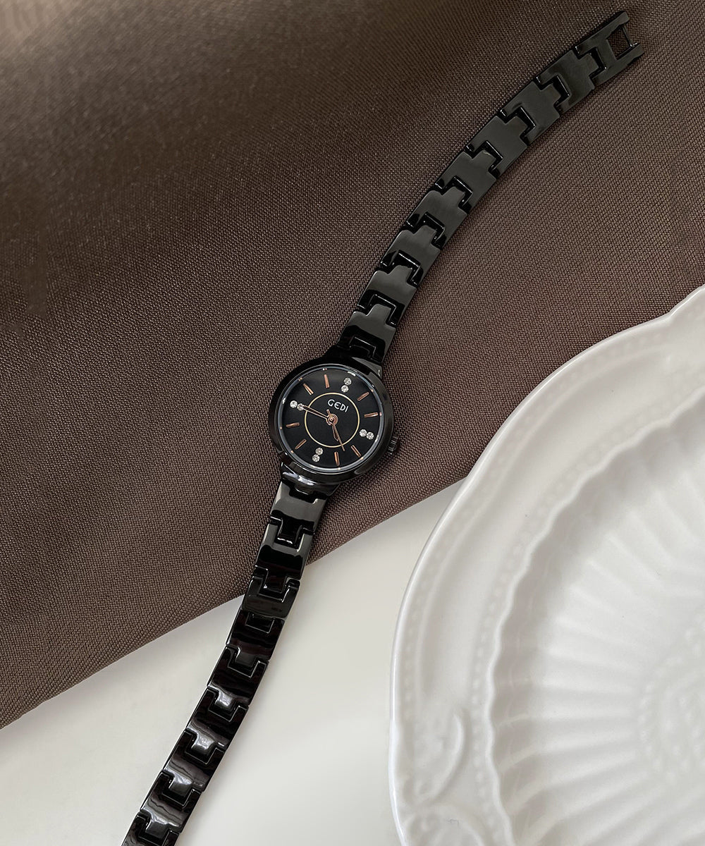 Montres boutique en alliage noir Hardlex avec mouvement à quartz - Urbann-Vibe