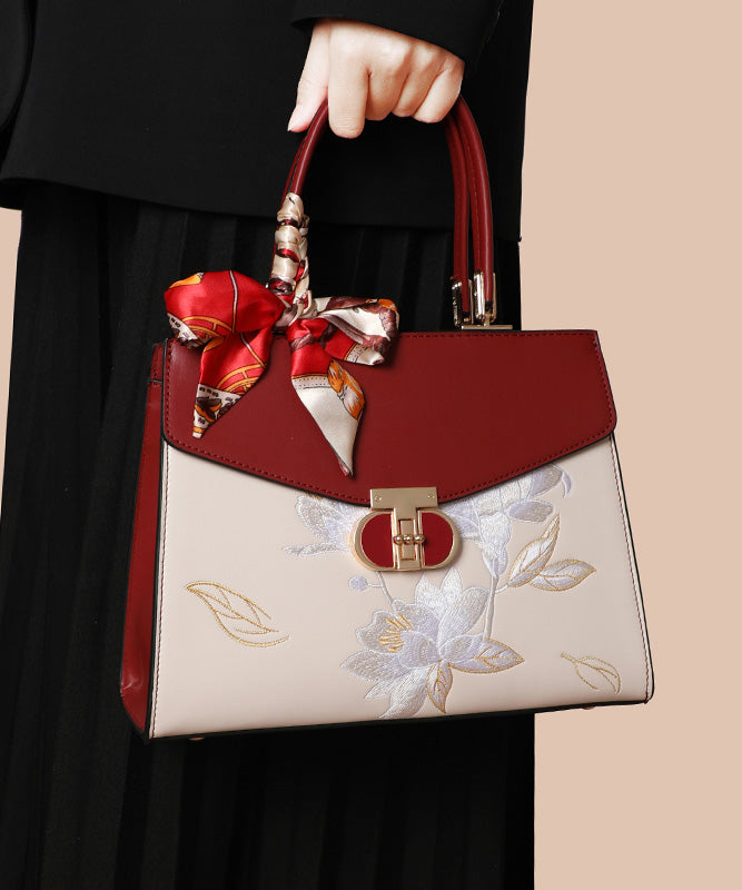 Sac fourre-tout en cuir de veau brodé colorblock Boutique - Urbann-Vibe