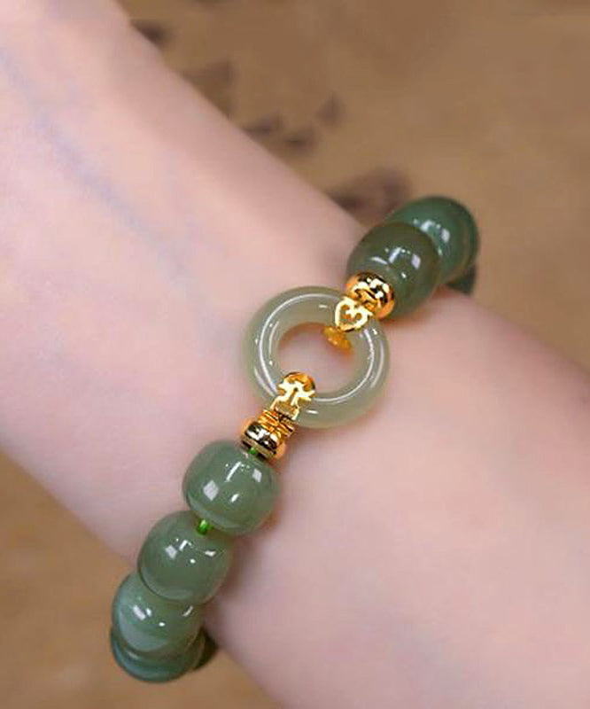 Bracelet chaîne à boucle Ping An en alliage de jade vert Boutique - Urbann-Vibe