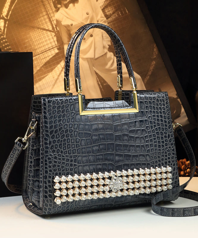 Sac fourre-tout grande capacité en similicuir gris Zircon Boutique - Urbann-Vibe