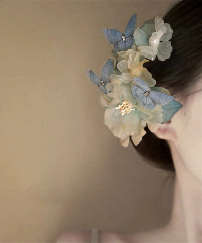 Petite épingle à cheveux florale en alliage de tulle jaune Boutique - Urbann-Vibe