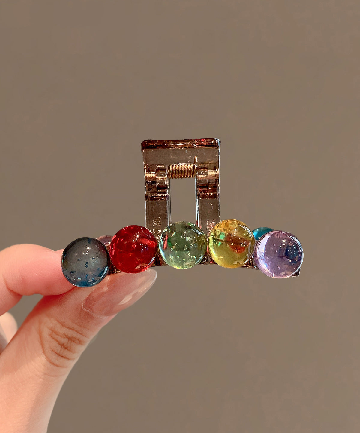 Épingle à cheveux en alliage acrylique et perles de verre arc-en-ciel de boutique - Urbann-Vibe