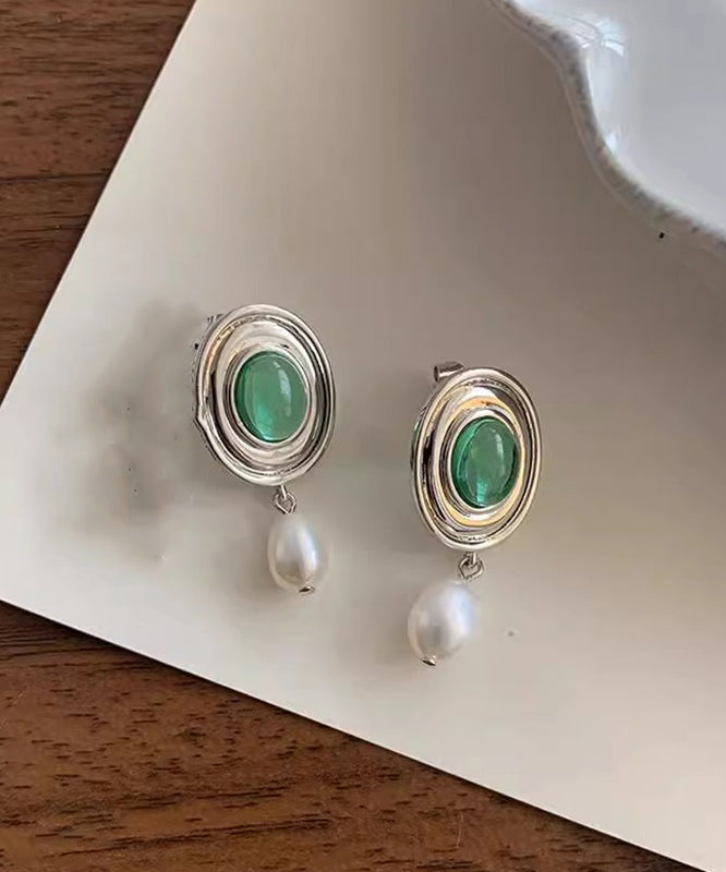 Boucles d'oreilles pendantes en alliage de soie et émail perlé - Urbann-Vibe