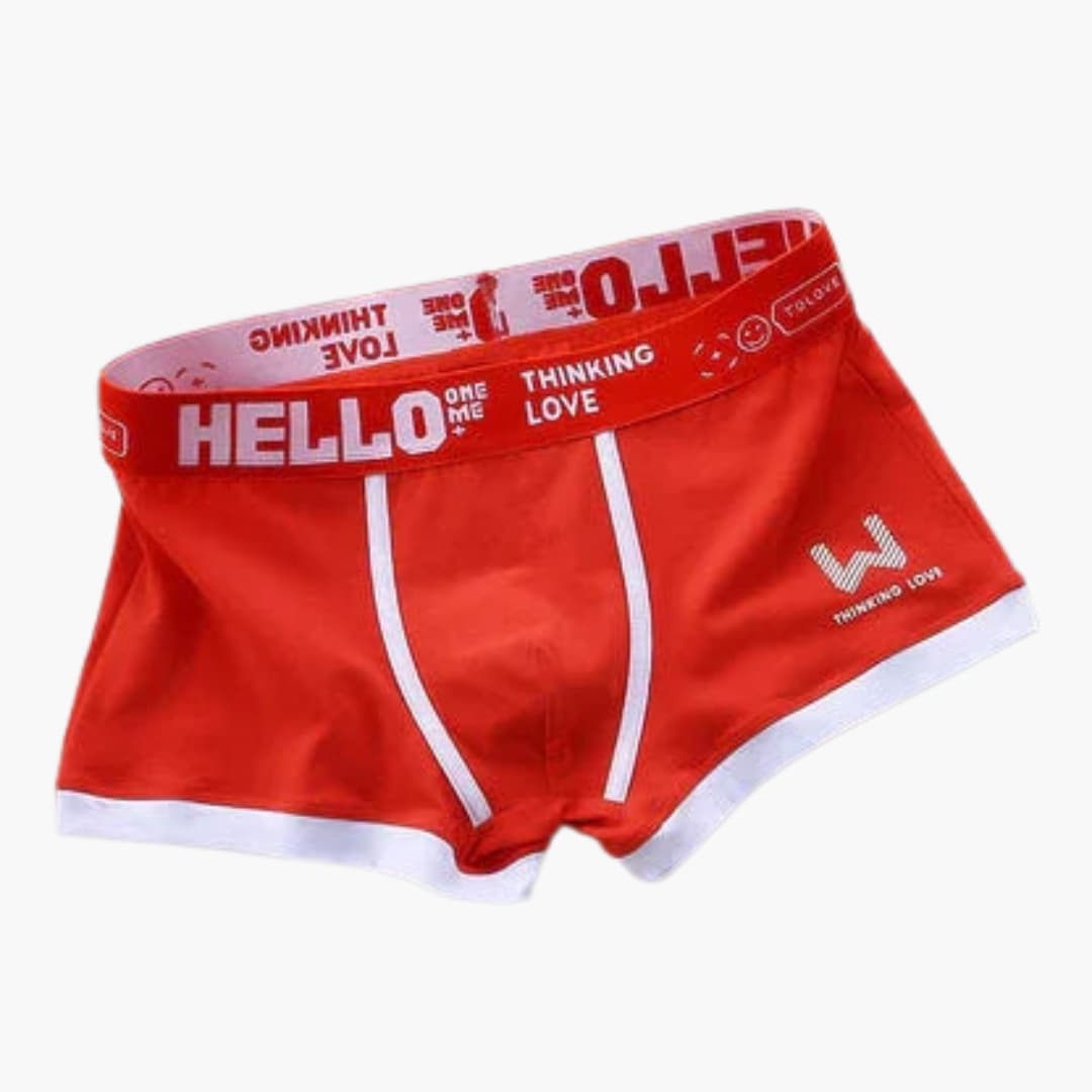 Men's boxer shorts elastic waistband contrast trim fitted silhouette comfortable everyday underwear