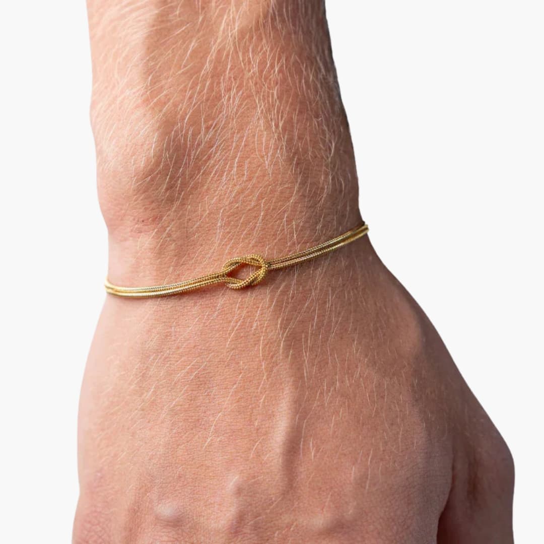 Men's 1.5 mm gold bracelet minimalist and adjustable design - Urbann-Vibe
