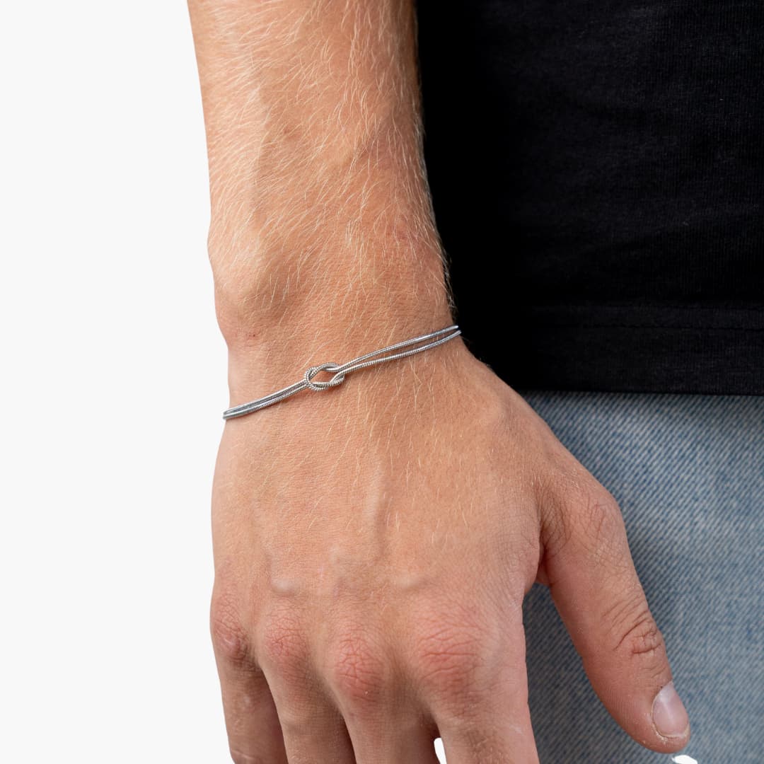 Men's bracelet with adjustable size and knot detail - Urbann-Vibe