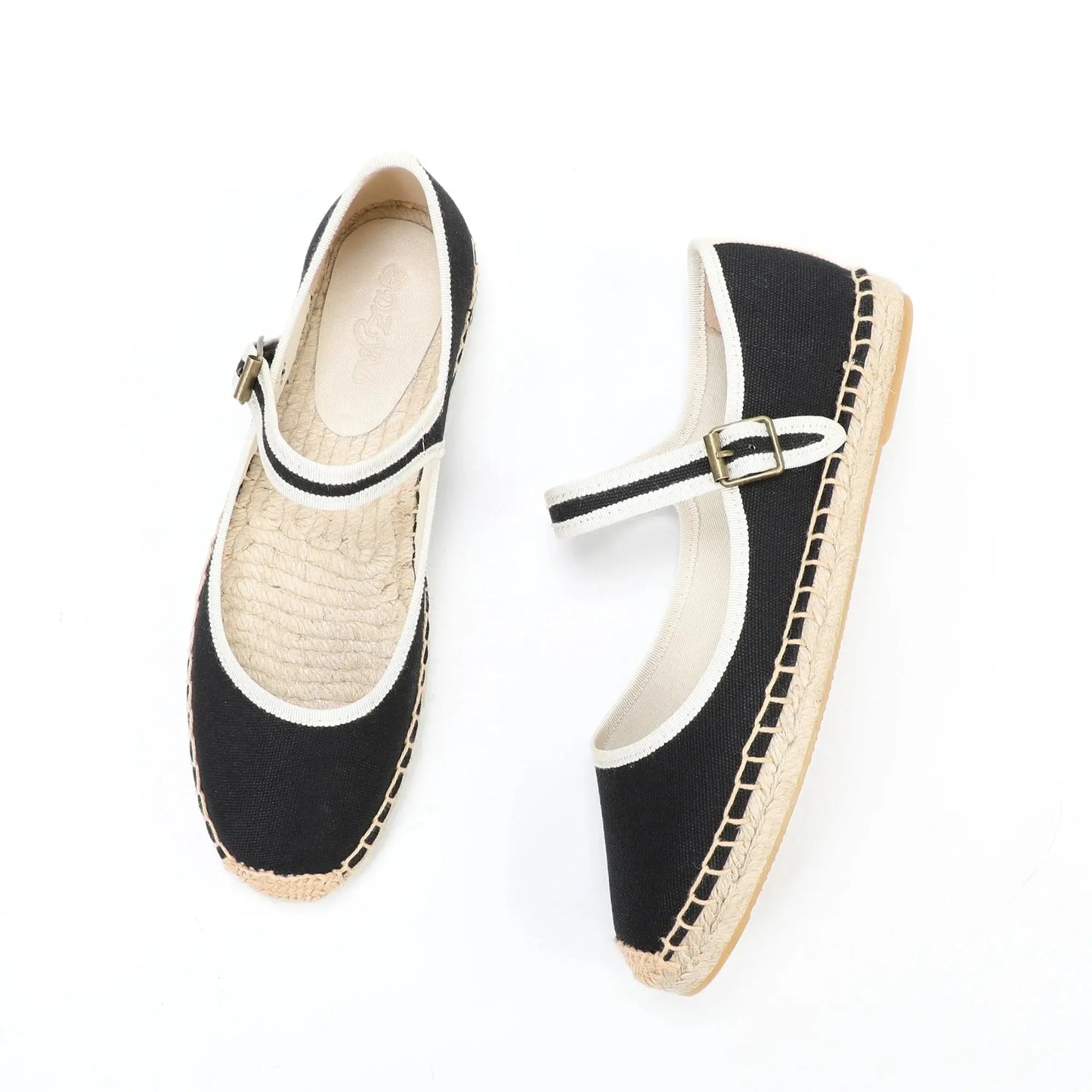 Women's breathable canvas Mary Jane espadrilles with lightweight cushioned sole in casual style