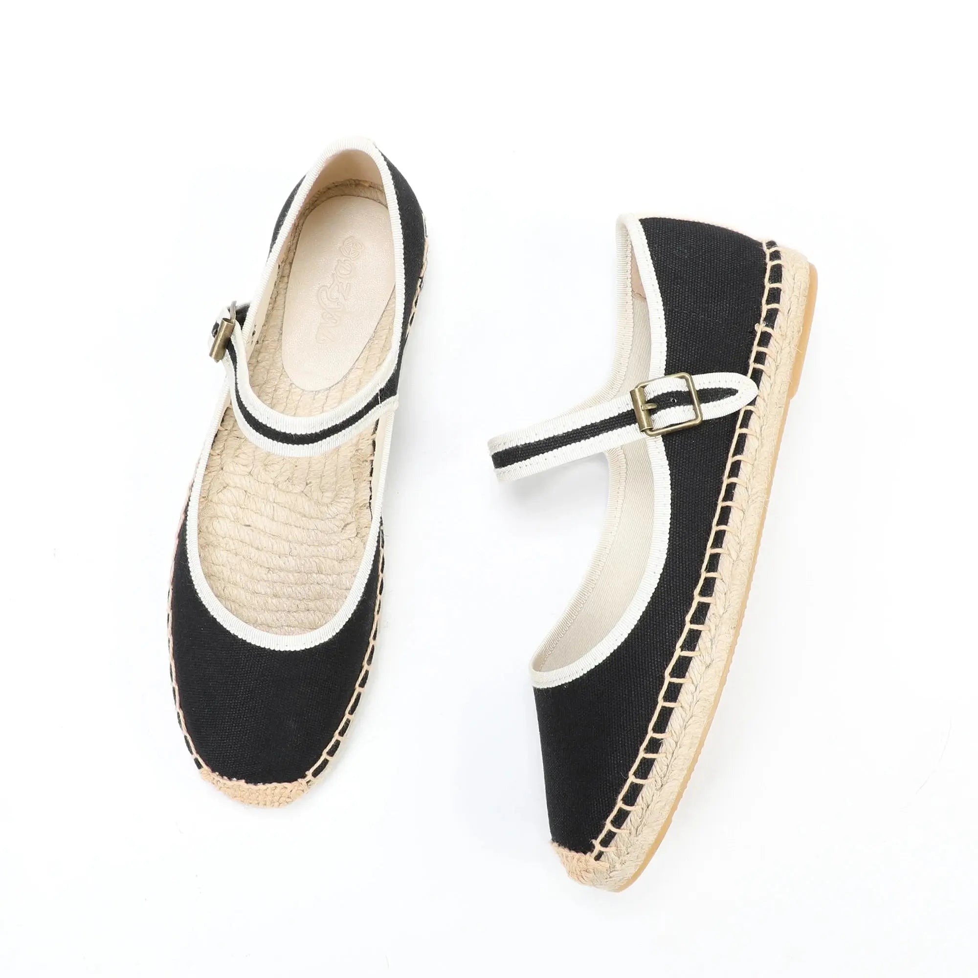 Women's breathable canvas Mary Jane espadrilles with lightweight cushioned sole in casual style
