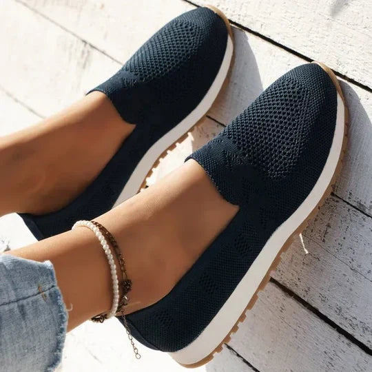 Women's natural knit slippers airy breathable construction cozy home shoes for daily comfort
