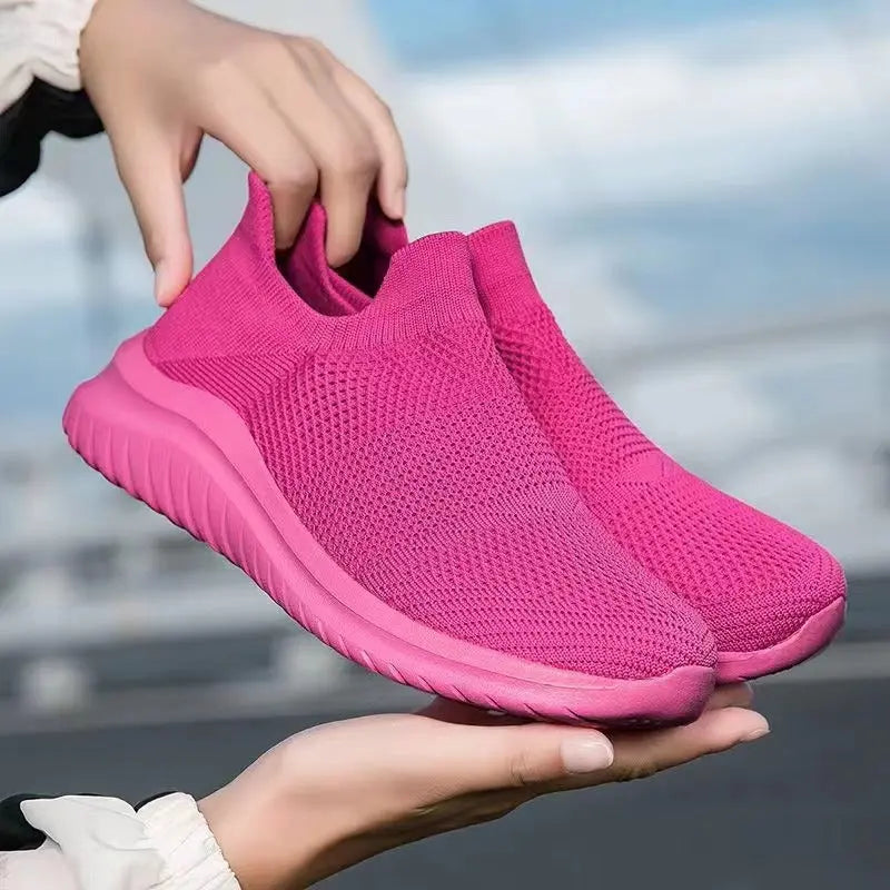 Unisex breathable knit sneakers lightweight eco-friendly casual slip-on design for all-day comfort