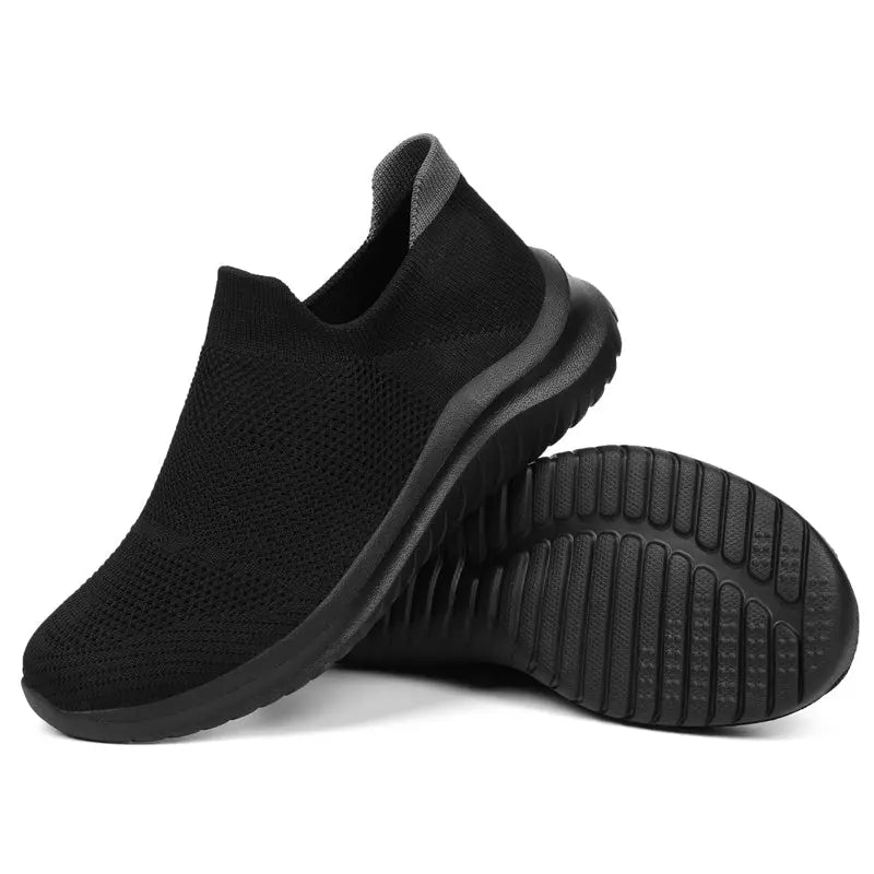 Unisex breathable knit sneakers lightweight eco-friendly fiber blend casual all-day comfort style