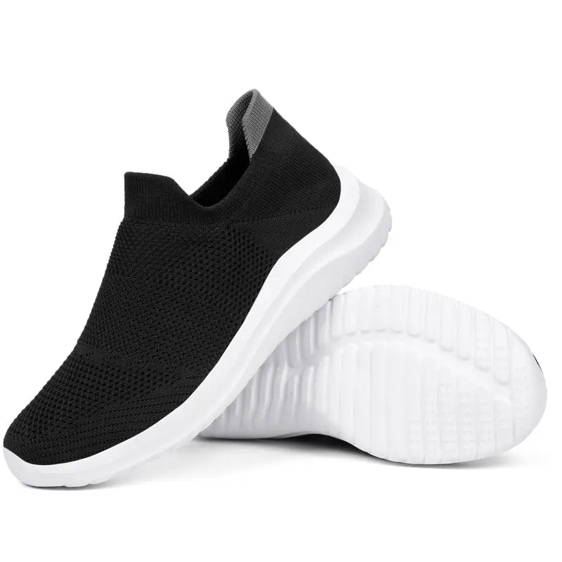 Unisex breathable knit sneakers lightweight eco-friendly fiber blend casual all-day comfort style