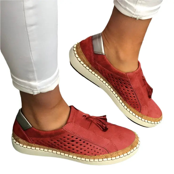 Women's slip-on sneakers breathable mesh cushioned insole arch support casual everyday style
