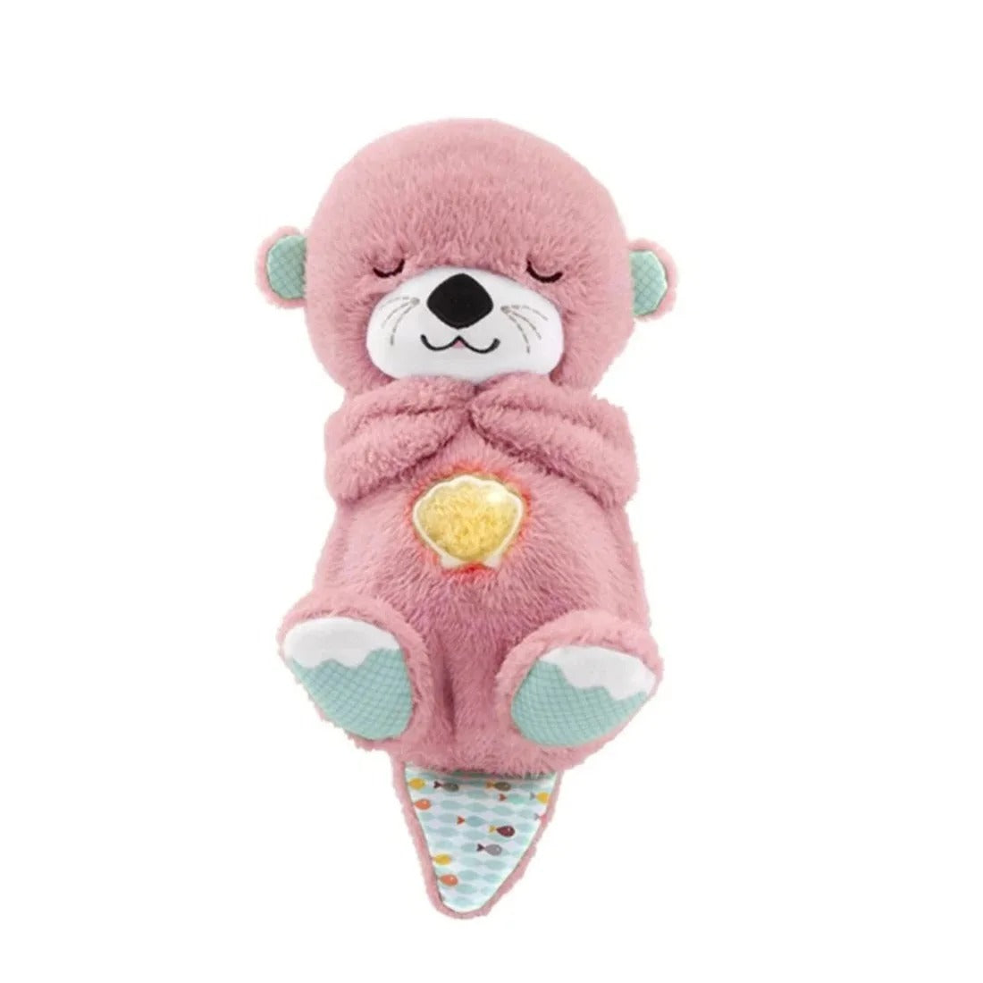 Soft plush otter baby toy with breathing rhythm and soothing music for calm infant sleep