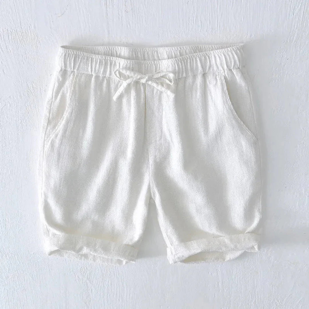 Women's linen-blend relaxed fit summer shorts breathable lightweight fabric versatile warm-weather staple