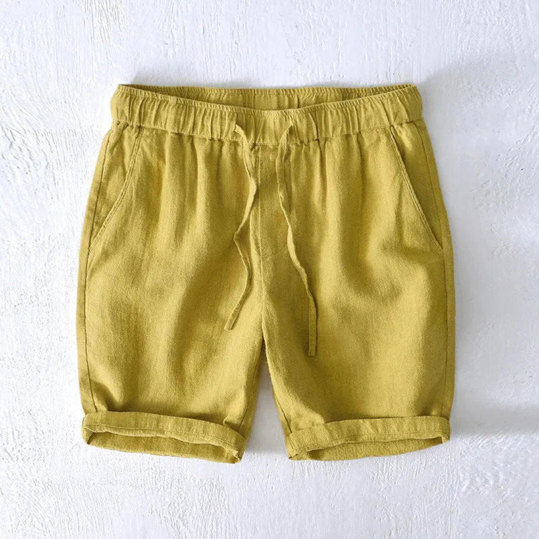 Women's linen-blend relaxed fit summer shorts, breathable fabric for all-day warm-weather comfort