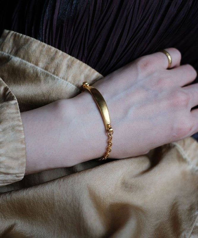Bracelet épais en argent sterling doré avec chaîne surdorée - Urbann-Vibe