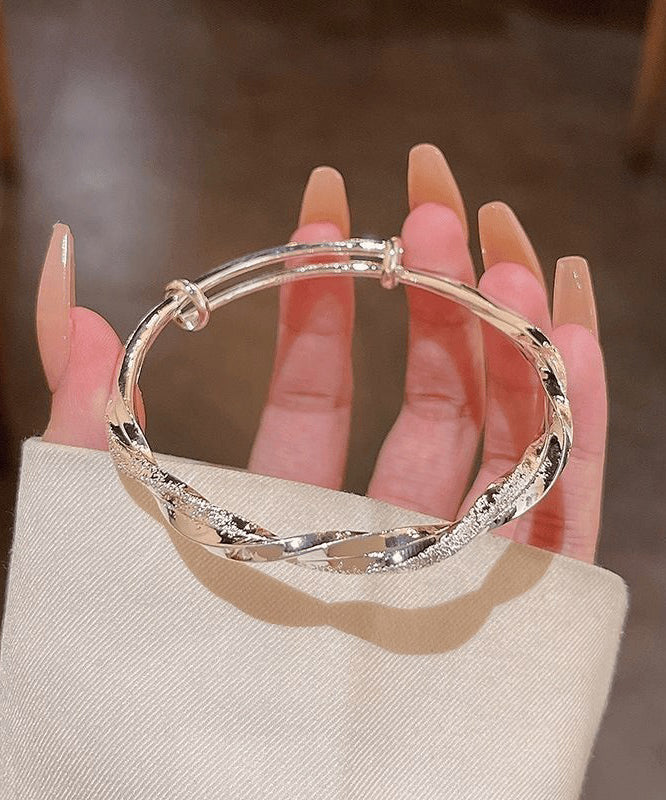 Bracelet jonc en soie, argent sterling et zircon - Urbann-Vibe