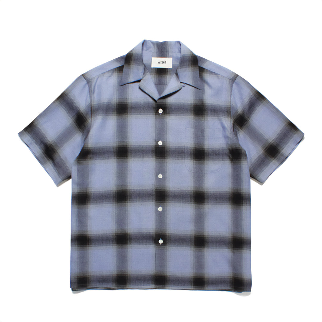 Men's shadow plaid Cuban shirt, short-sleeve premium cotton blend, smart casual summer essential