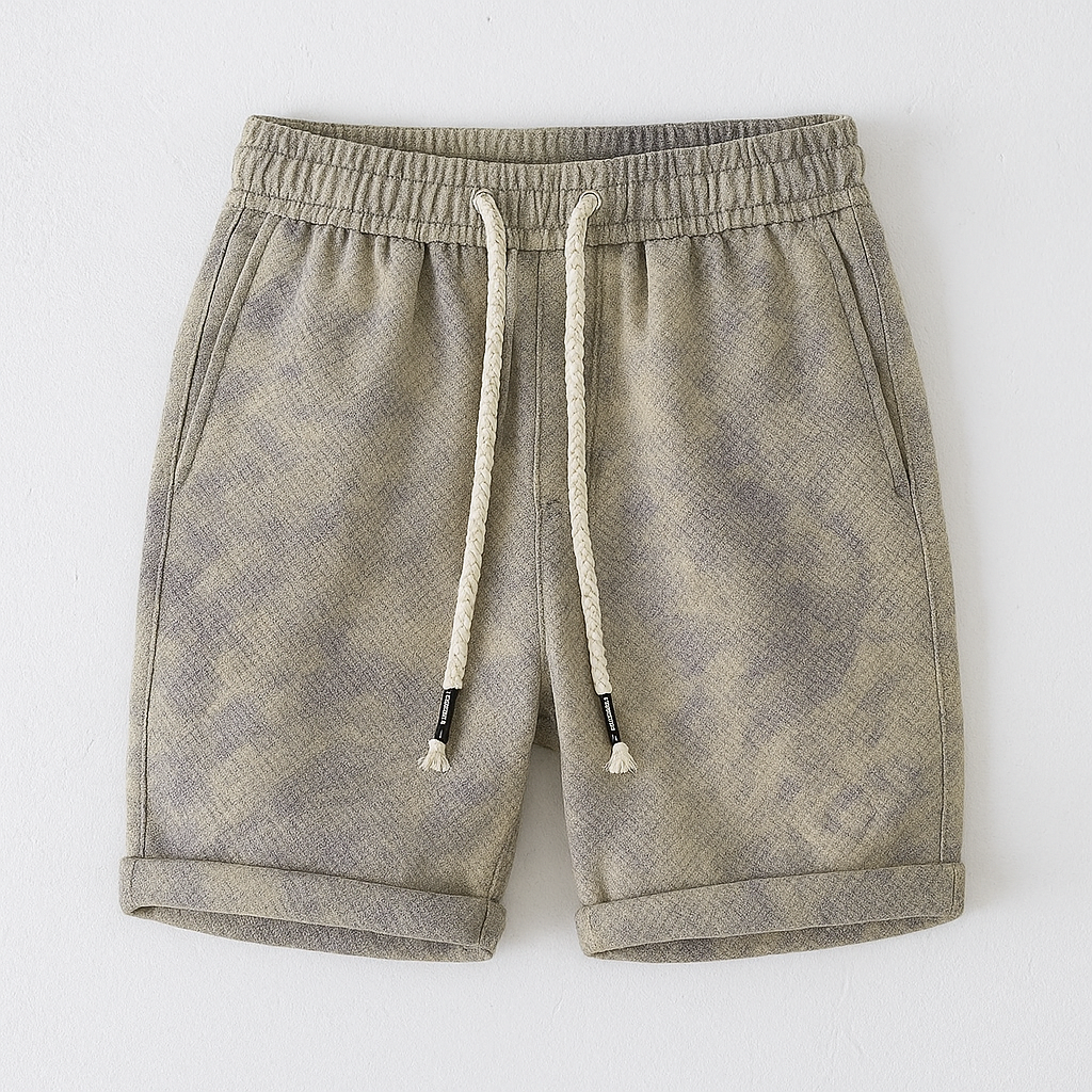 Brooklyn washed knit shorts unisex relaxed fit with elastic drawstring and rolled hem vintage wash