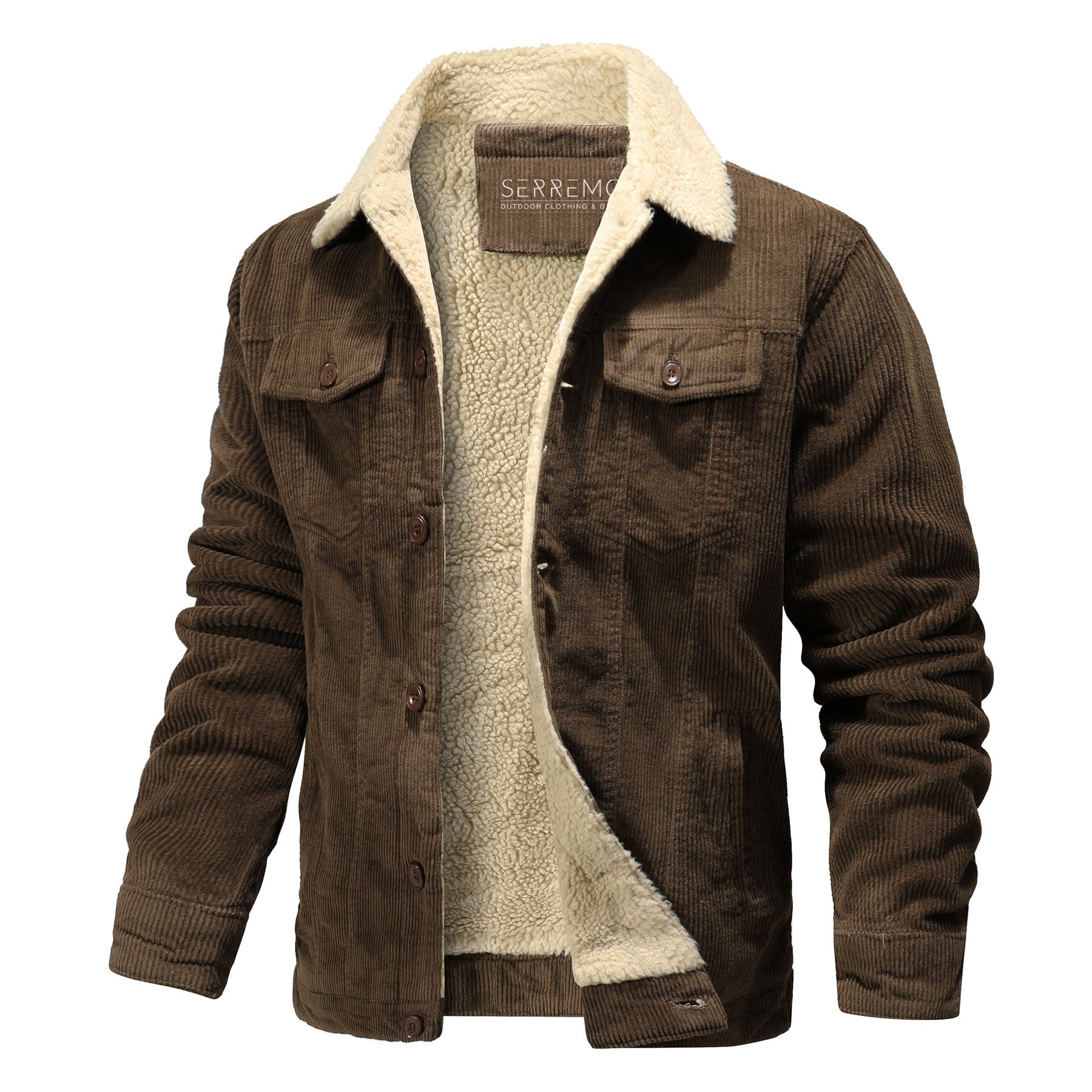 Men's regular fit fleece-lined collared jacket for casual everyday winter wear