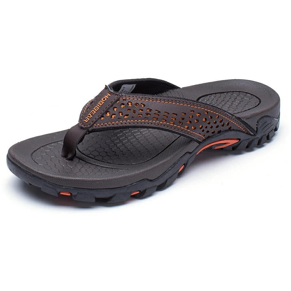 Men's athletic flip flops with arch support, durable water-ready sandals for beach and city wear
