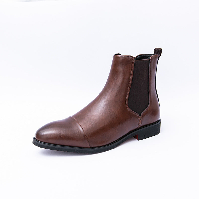 Men's suede Chelsea boots with elastic panels, slip-on silhouette, timeless refined style