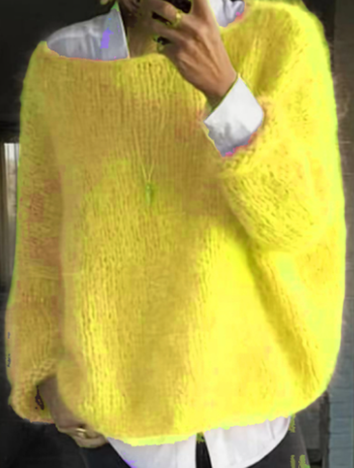 Women's cream fuzzy knit sweater relaxed fit long sleeve cozy plush texture for layering