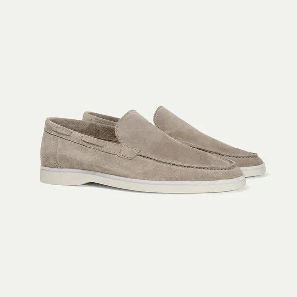 Xavier men's faux suede slip-on loafers, smart-casual rounded toe with breathable rubber sole