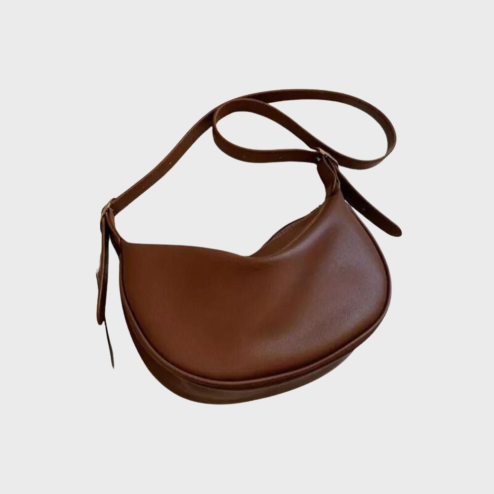 Mila black PU leather crossbody shoulder bag with timeless silhouette for modern women